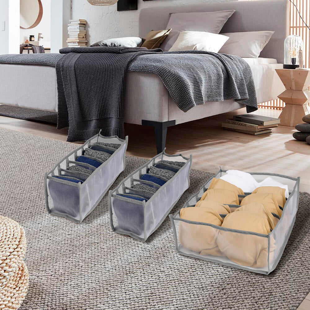 Set de 6 Organizadores de Roupa Interior – Organização Inteligente e Otimização de Espaço