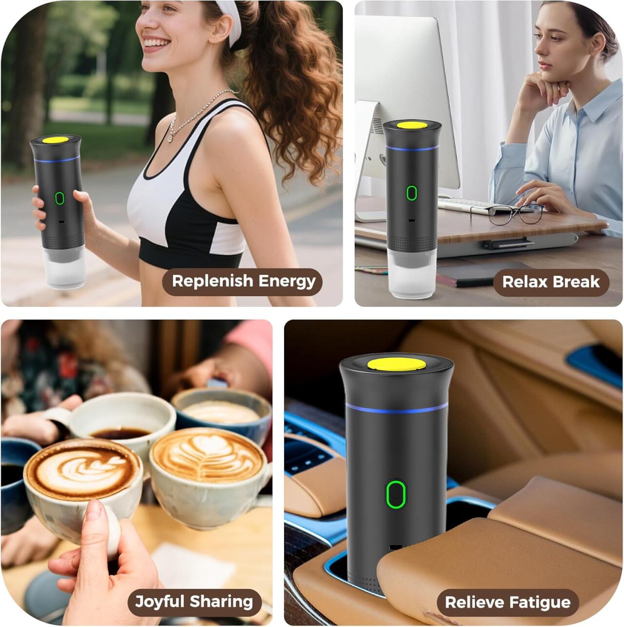 Máquina de Café Portátil 3 em 1 – Espresso Compacto e Recargável