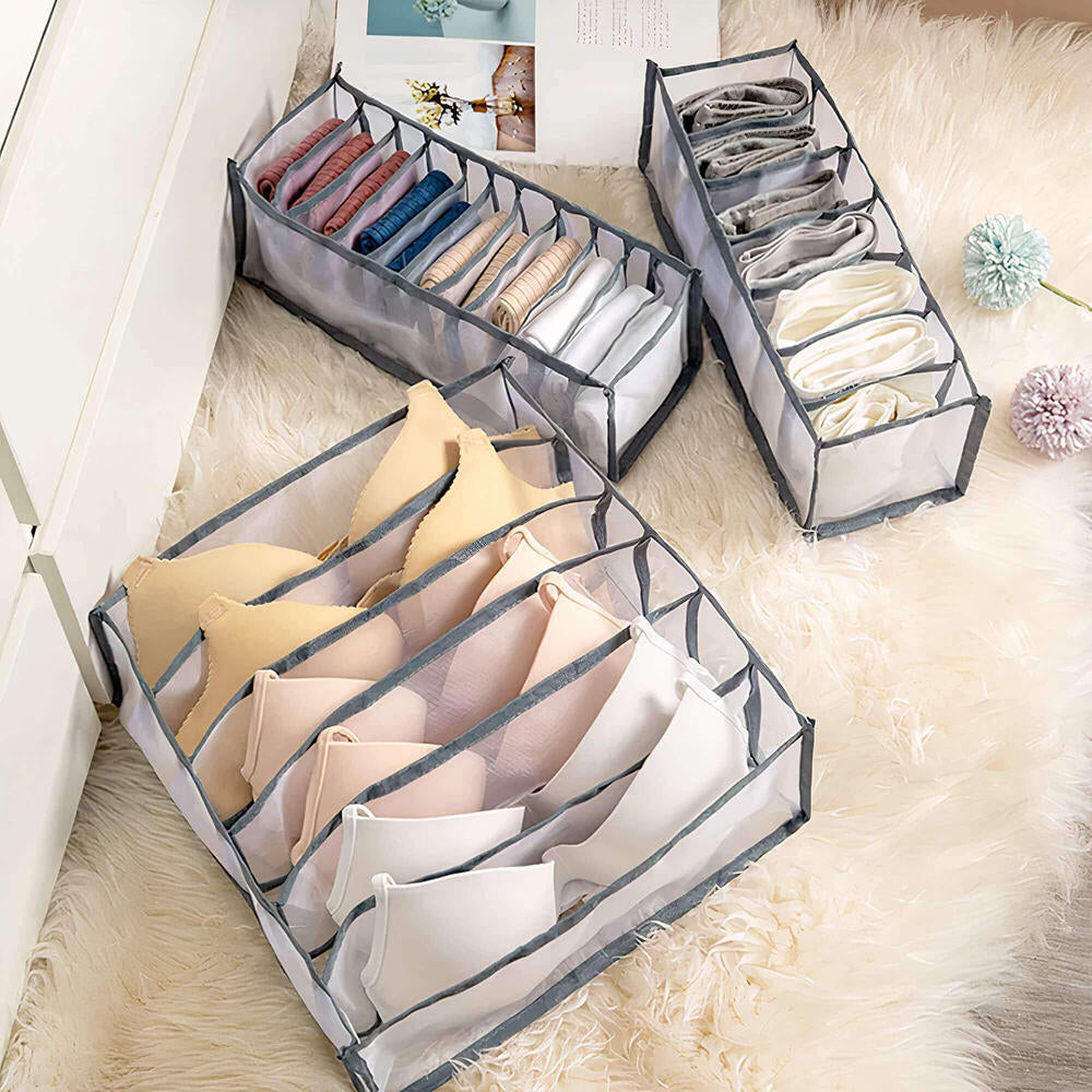 Set de 6 Organizadores de Roupa Interior – Organização Inteligente e Otimização de Espaço